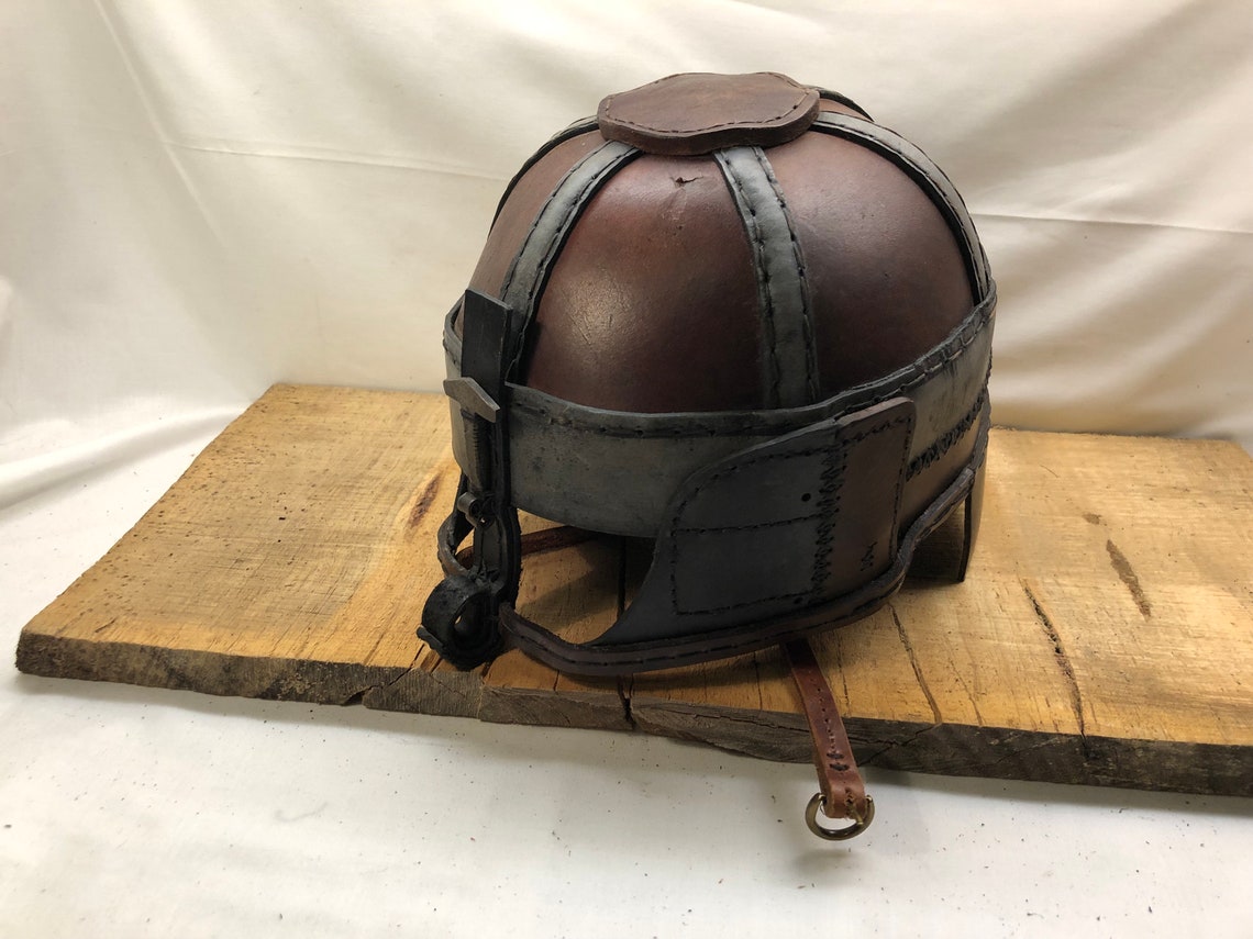 Leather Helm Leather helmet Leather armor Etsy