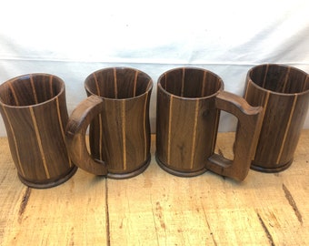 Walnut/Mahogany Wooden Mug, Wooden Beer Stien, Wooden Cup