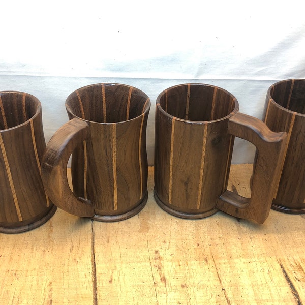 Walnut/Mahogany Wooden Mug, Wooden Beer Stien, Wooden Cup