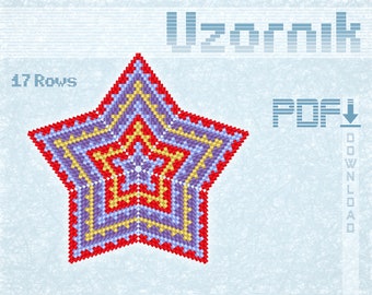 3D Christmas star pattern Peyote star pattern Peyote bead ornaments pattern Beading tutorial Geometric beadwork Peyote stitch PDF file