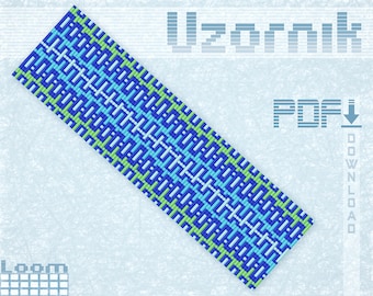 Loom bracelet pattern Loom stitch Geometric pattern Loom cuff pattern Square stitc Beaded bracelet pattern Easy bead pattern Miyuki pattern
