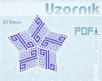 3D Peyote Star Beading Pattern PDF | Beaded Ornament Tutorial | Miyuki Delica Peyote Stitch Star | DIY Holiday Decor