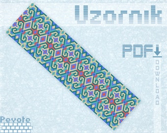 Peyote bracelet pattern Odd count peyote Beaded bracelet pattern Peyote stitch Miyuki Delica pattern Bead weaving pattern PDF file Beading