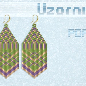 Fringe earrings pattern Brick stitch earrings Boho beaded earrings Earrings pattern Long earrings pattern Hippie earrings Dangle earrings