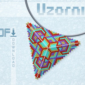 Triangle peyote pattern Geometric pendant Triangle pendant Geometric pattern Peyote triangle Beading pattern Peyote stitch Beadwork pattern