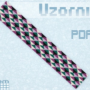 Loom bracelet pattern Loom stitch Geometric pattern Loom cuff pattern Square stitch Beaded bracelet pattern Beading pattern Loom pattern