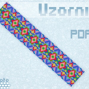 Peyote bracelet pattern Odd count peyote Beaded bracelet pattern Peyote stitch Miyuki Delica pattern Bead weaving pattern PDF file