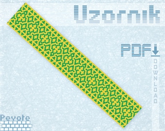 Peyote-Armbandmuster mit ungerader Perlenanzahl, Perlenarmbandmuster, Peyote-Stich, Perlen-Peyote-Muster, Perlenwebmuster, PDF-Datei