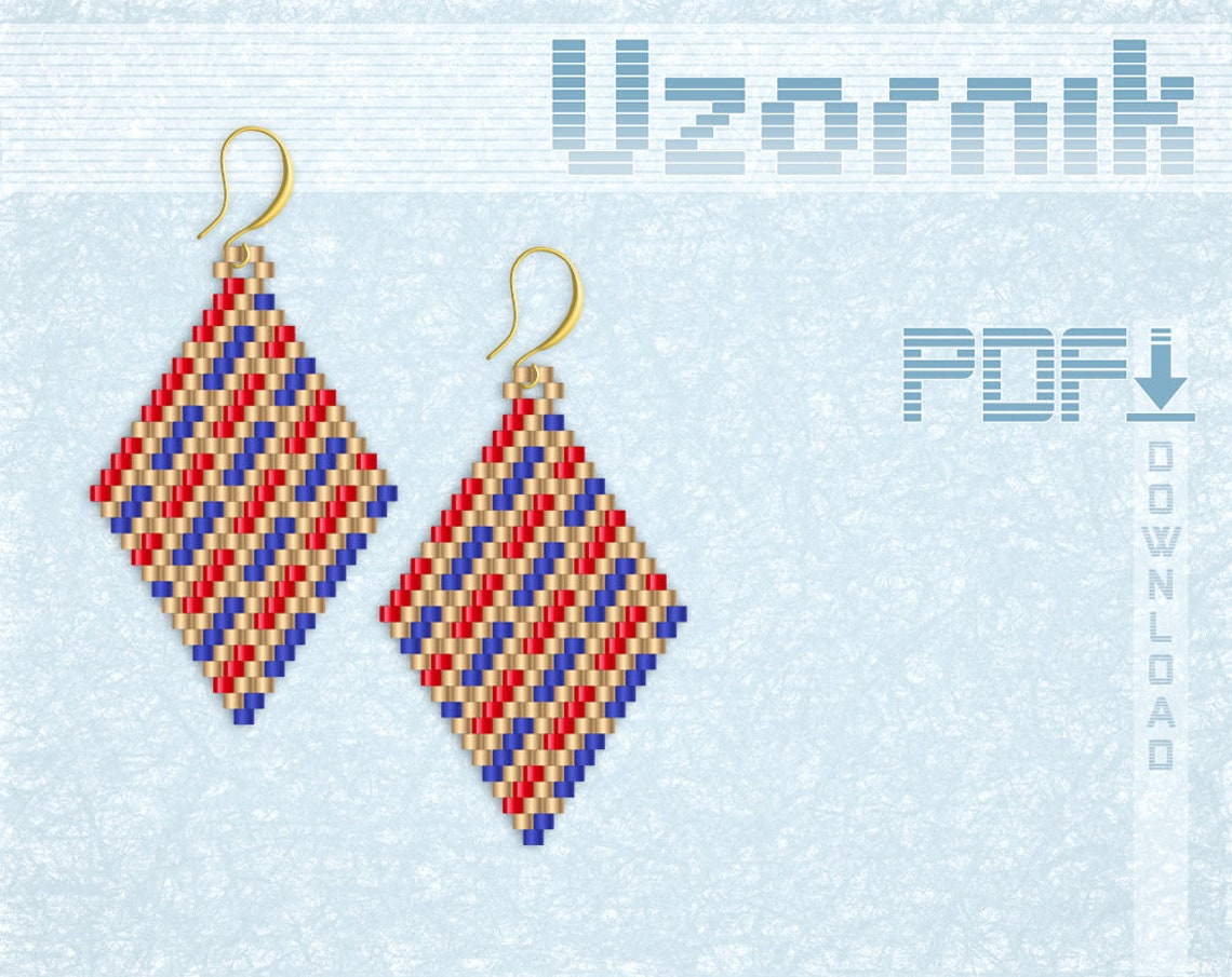 Rhombus Earrings Pattern Brick Stitch Pattern Earrings Pattern - Etsy