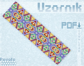 Peyote bracelet pattern Peyote stitch pattern Odd count Beading pattern Miyuki delica pattern Peyote beading Make your own jewelry PDF file