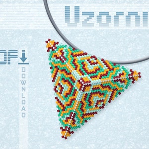 Triangle peyote pattern Geometric pendant Triangle pendant Geometric pattern Peyote triangle Beading pattern Peyote stitch Beadwork pattern