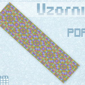 Loom bracelet pattern Loom stitch Geometric pattern Loom cuff pattern Square stitch Beaded bracelet pattern Beading pattern Loom pattern