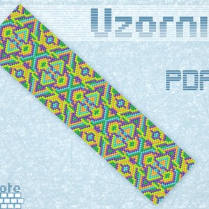 Peyote bracelet pattern Peyote stitch pattern Beading pattern Miyuki delica pattern Peyote beading Seed beads bracelet pattern Bead weaving