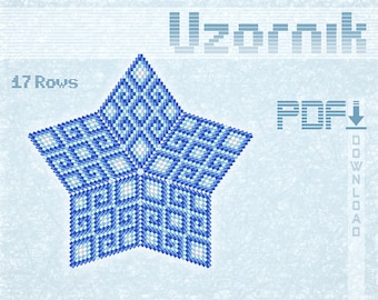 3D Peyote Star Beading Pattern PDF | Beaded Ornament Tutorial | Miyuki Delica Peyote Stitch Star | DIY Holiday Decor