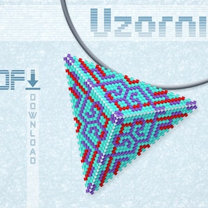 Triangle peyote pattern Geometric pendant Triangle pendant Geometric pattern Peyote triangle Beading pattern Peyote stitch Beadwork pattern