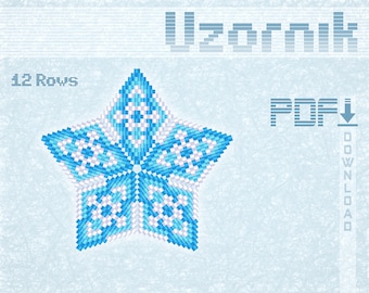 3D Peyote Star Beading Pattern PDF | Beaded Ornament Tutorial | Miyuki Delica Peyote Stitch Star | DIY Holiday Decor