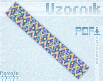 Peyote bracelet pattern Peyote stitch pattern Odd count Miyuki delica pattern Beading pattern PDF Peyote beading Make your own jewelry