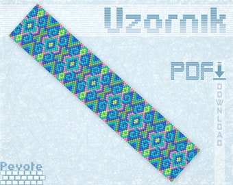 Peyote-Armbandmuster, Peyote-Stichmuster, Muster für ungerade Perlenanzahl, Miyuki-Delica-Muster, Peyote-Perlenstickerei, Schmuck selber machen (PDF-Datei)