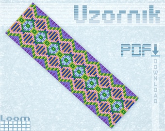 Weefgetouwarmbandpatroon met kralen Miyuki-patroon Loomsteekpatroon Kralenpatroon Sieraden maken Loompatroon Vierkante steek Kralenpatroon