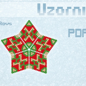 3D Peyote Star Beading Pattern PDF | Beaded Geometric Peyote Ornament Tutorial | Miyuki Delica Peyote Stitch Star | DIY Holiday Decor