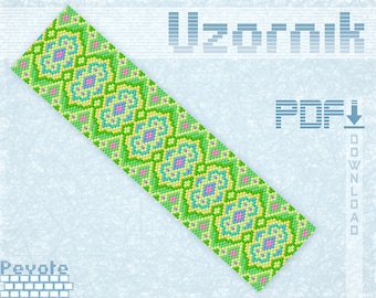 Peyote bracelet pattern Peyote stitch pattern Odd count Beading pattern Miyuki Delica pattern Peyote beading Make your own jewelry PDF file