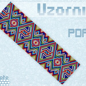 Peyote bracelet pattern Peyote stitch pattern Beading pattern Miyuki delica pattern Peyote beading Seed beads bracelet pattern Bead weaving