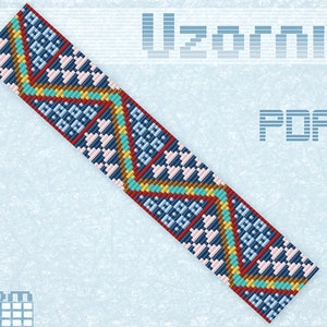 Loom bracelet pattern Loom stitch Geometric pattern Loom cuff pattern Square stitch Beaded bracelet pattern Easy bead pattern Miyuki pattern