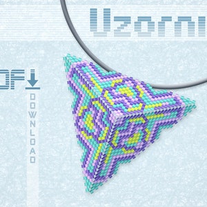 Triangle peyote pattern Geometric pendant Triangle pendant Geometric pattern Peyote triangle Beading pattern Peyote stitch Beadwork pattern