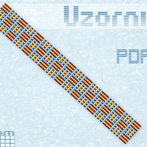 Loom bracelet pattern Loom stitch Geometric pattern Loom cuff pattern Square stitch Beaded bracelet pattern Beading pattern Loom pattern