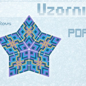 Patrón de estrella de peyote 3D / Tutorial en PDF de adorno de cuentas / Tejido de cuentas de estrella navideña DIY / Patrón Miyuki Delica / Abalorios avanzados