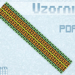 Loom bracelet pattern Loom stitch Beading pattern Square stitch Beaded bracelet pattern Geometric pattern Jewelry making Miyuki pattern PDF