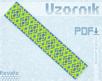 Peyote-Armbandmuster mit ungerader Perlenanzahl, Perlenarmbandmuster, Peyote-Stich, Perlen-Peyote-Muster, Perlenwebmuster, PDF-Datei