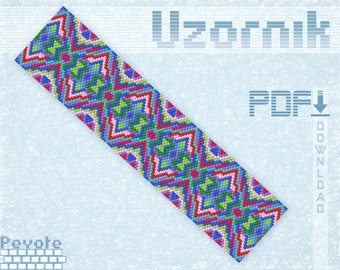 Peyote bracelet pattern Odd count peyote Beaded bracelet pattern Peyote stitch Miyuki Delica pattern Bead weaving pattern PDF file Beading