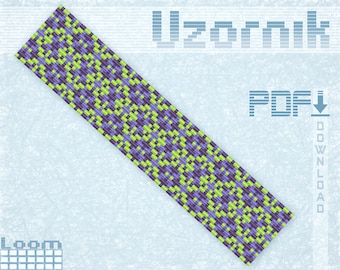 Bead loom pattern Loom btacelet pattern Beaded bracelet pattern Square stitch pattern Loom cuff bracelet Loom stitch Diy loom bracelet PDF