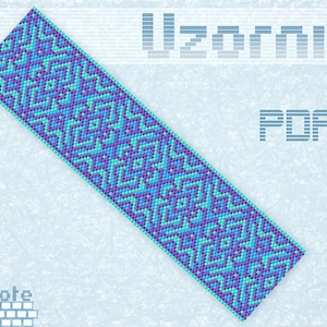 Peyote bracelet pattern Peyote stitch pattern Beading pattern Miyuki delica pattern Peyote beading Seed beads bracelet pattern Bead weaving