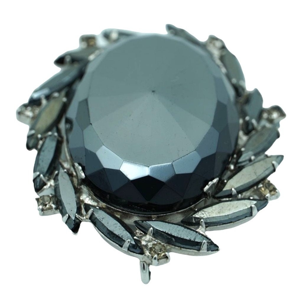 Juliana Jewelry Brooch Pin Pendant Hematite Rhinestones Black - Etsy