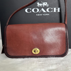 Vintage Coach Dinky Crossbody Bag Burgundy Made in NYC
