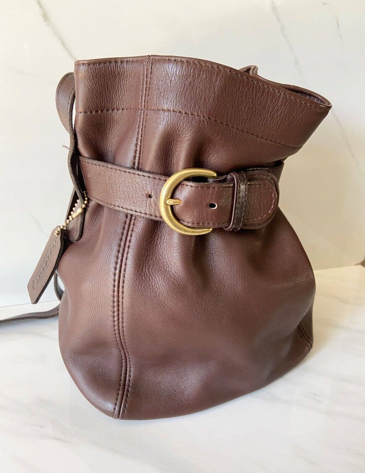 Soho Small Bucket tote / crossbody Bag in Cognac — Hudson & Kings