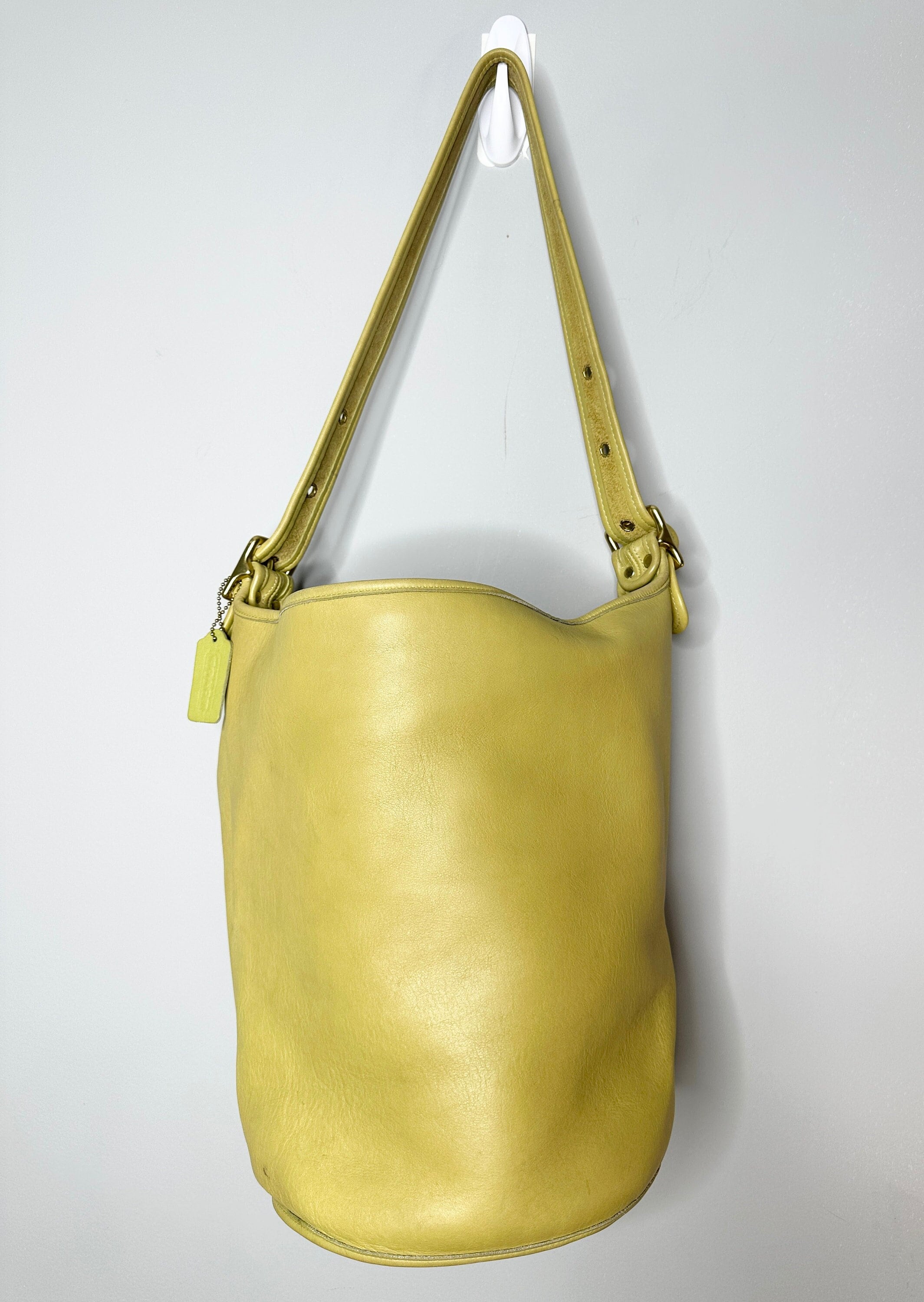 バッグ Vintage Coach XL Duffel Sac Green Vintage Coach XL Duffel Sac Leather Shoulder Bag Leaf Green