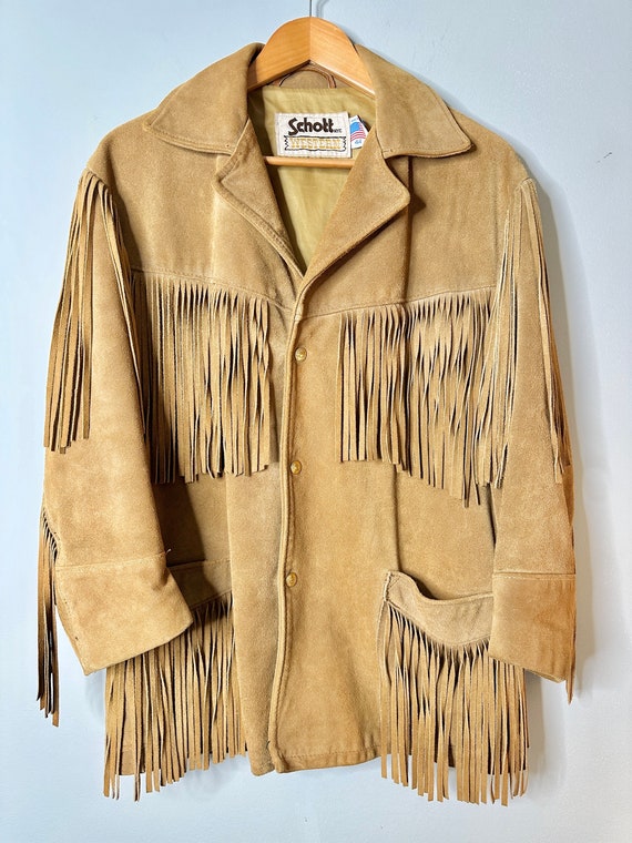 SCHOTT NYC Western Fringed suede jacket. Size 44 (