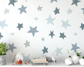 Star Fabric Peel and Stick Wallpaper: Kids Room Wall Decor