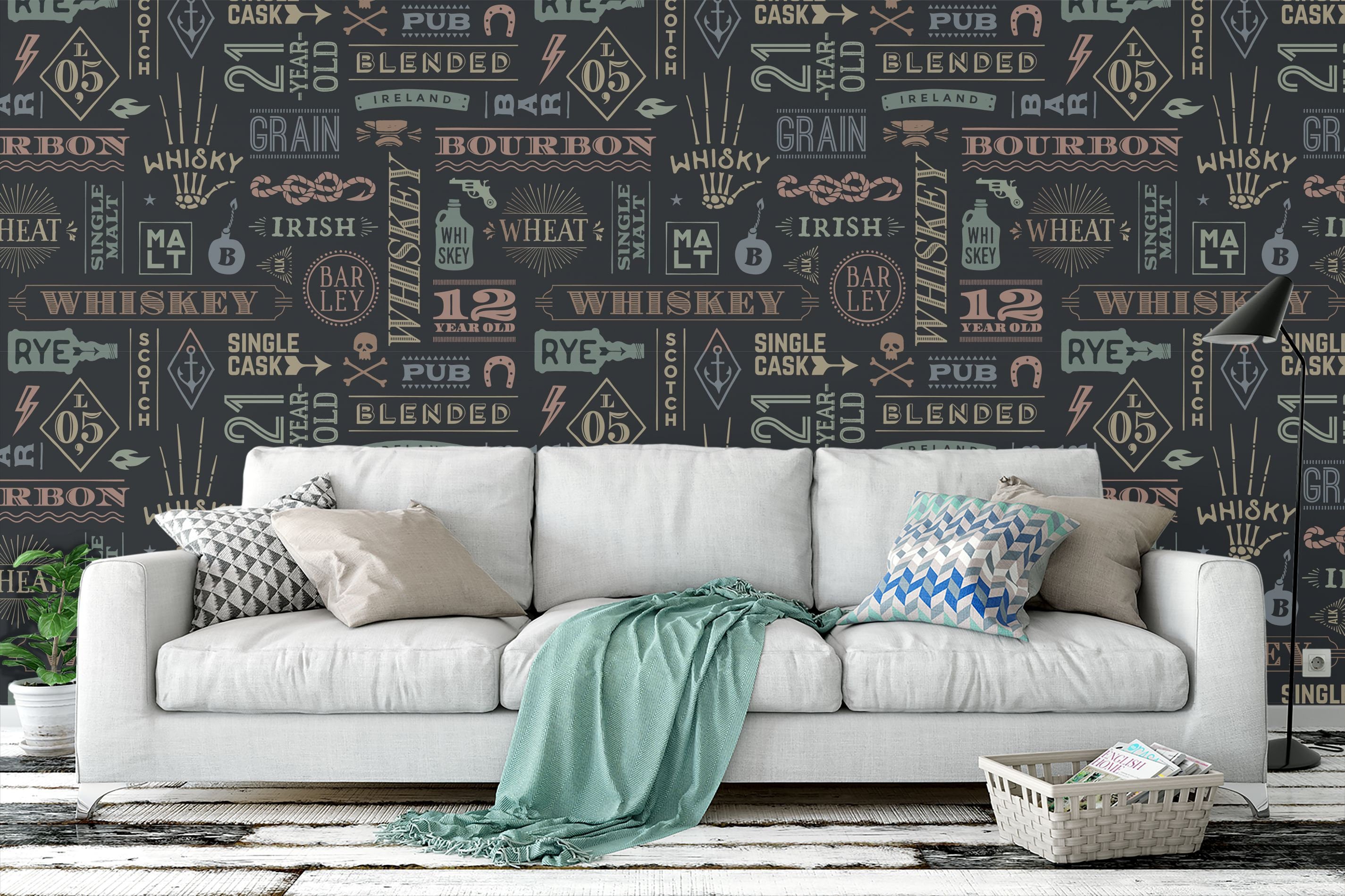 Fabric Peel and Stick Removable Whisky Bar Background Modern Etsy