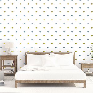 Fabric Peel and Stick Removable tuna doodle cartoon shark salmon scarf isolated dolphin whale ocean sea repeat  wallpaper wall mural