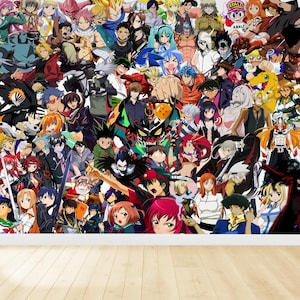 Fabric Peel and Stick Anime Wallpaper, Removable Wallpaper,Wall Decor Wall Art wall mural, Comics wallpaper, Temporary Wallpaper, Customized