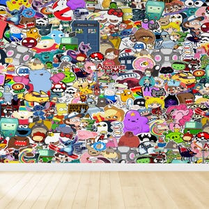 Fabric Peel and Stick Anime Wallpaper, Removable Wallpaper,Wall Decor Wall Art wall mural, Comics wallpaper, Temporary Wallpaper, Customized