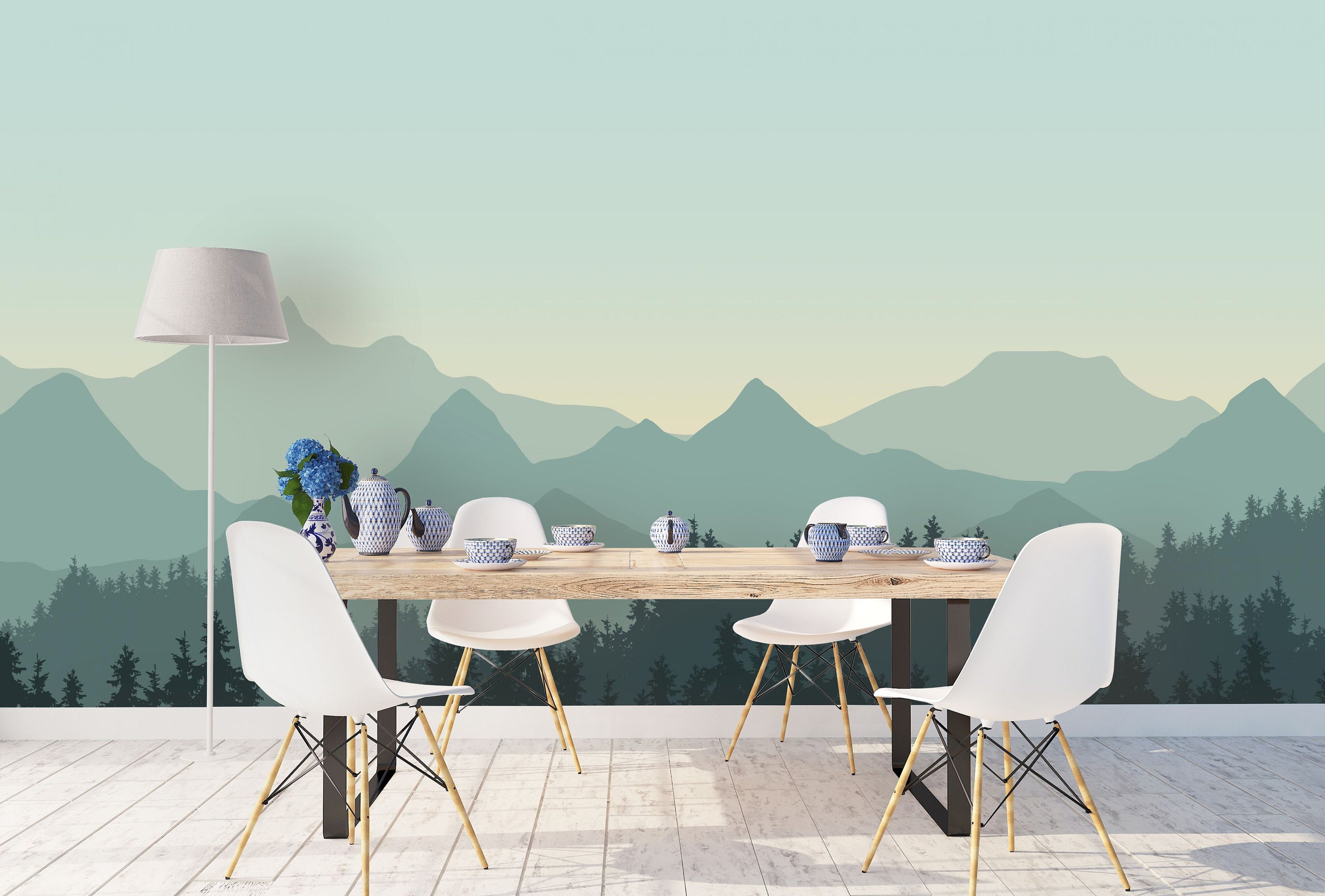Mountain Wallpaper Mural: Peel and Stick Removable Wall Art - Etsy