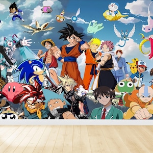 Fabric Peel and Stick Anime Wallpaper, Removable Wallpaper,Wall Decor Wall Art wall mural, Comics wallpaper, Temporary Wallpaper, Customized