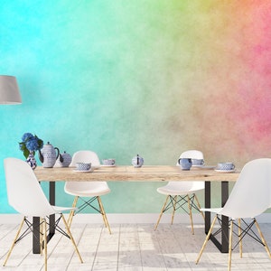 Fabric Peel and Stick Removable Colorful watercolor texture wallpaper wall mural size and color can be customized