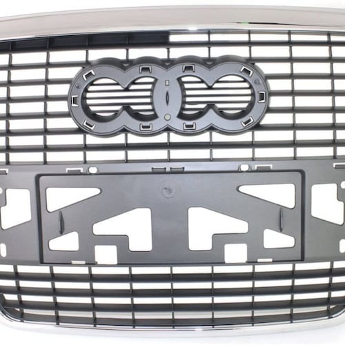 Grille For 2006-2008 Audi A6,2005-2008 Audi A6 Quattro Silver Black With Chrome Frame, Without Park Sensors, order Without Sport Package AU1200111