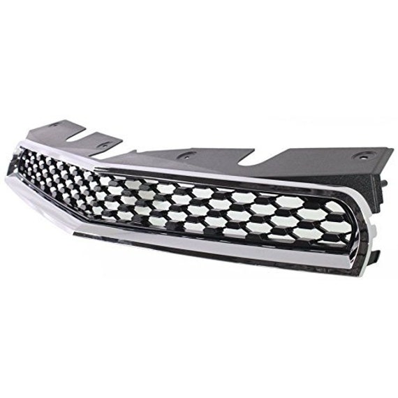New Front Upper Grille For 2010-2015 Chevrolet Equinox Chrome Shell /& Painted Black Insert GM1200622 25798744